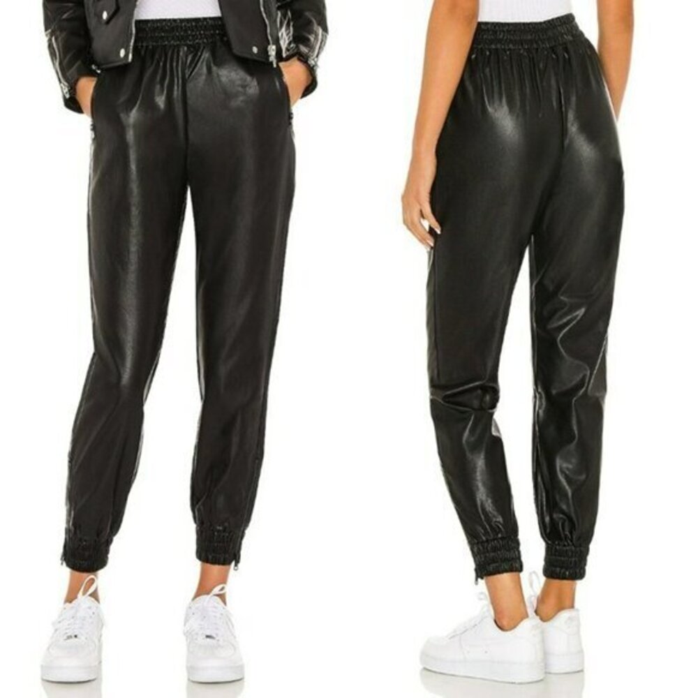 Superdown Rinah Faux Leather Jogger Pant - Black